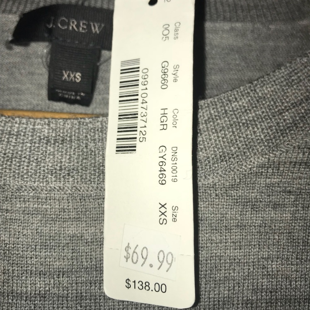 J Crew cashmere sweater, with bronze underlay
